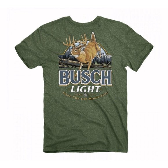 Busch Beer Deer Label Short Sleeve T-Shirt -  NEW Fast Ship - Picture 1 of 7